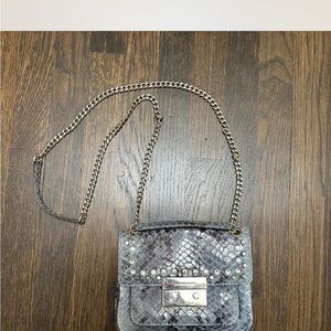 Michael Kors Black and Gray Snakeskin Crossbody Bag